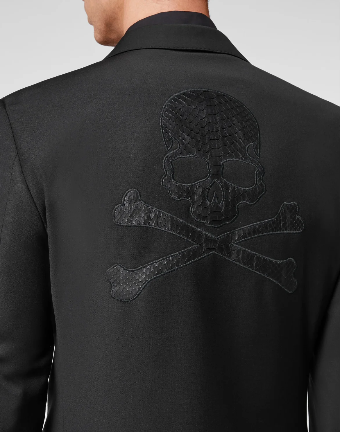 Wool Blazer Gigolò fit python Skull, цвет: Черный