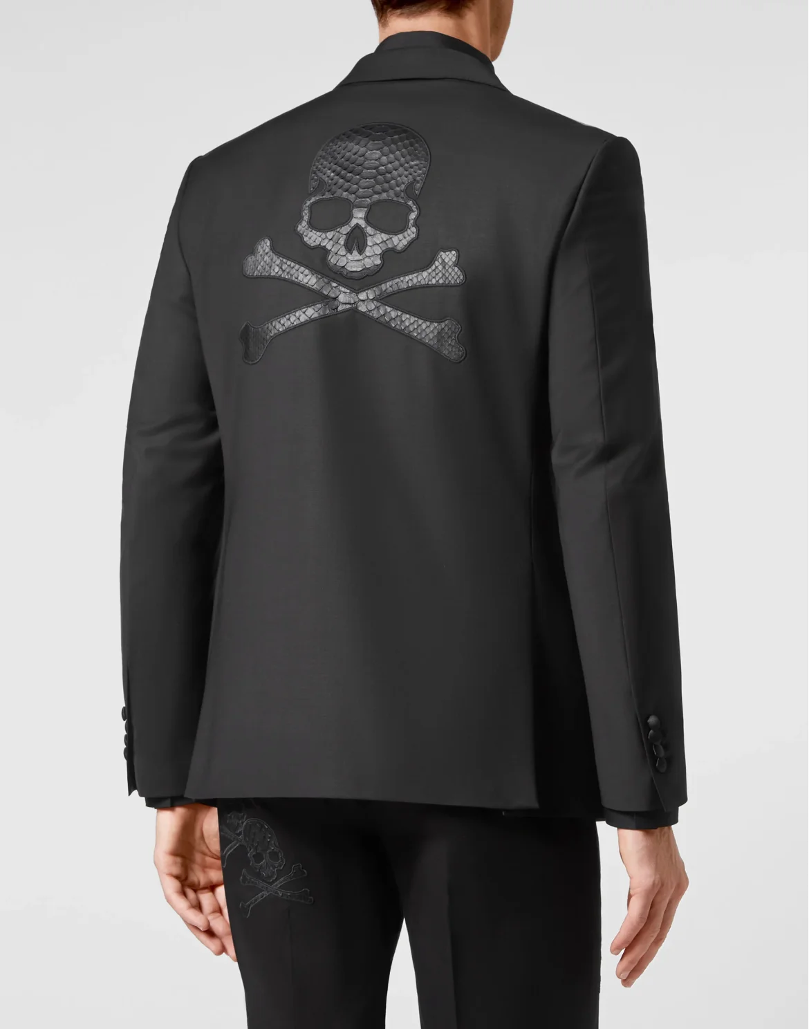 Wool Blazer Gigolò fit python Skull, цвет: Черный