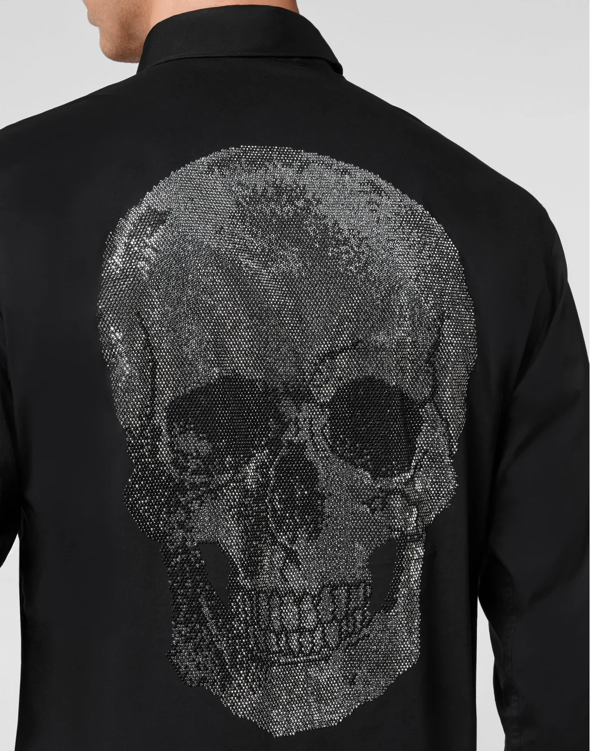 Cotton Shirt Playboy Cut LS Skull strass, цвет: Черный