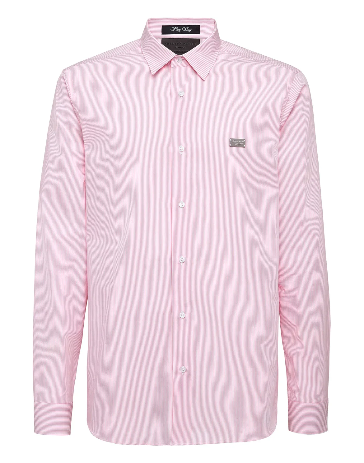 Cotton pinstripes Shirt Playboy Cut LS Skull, цвет: Розовый