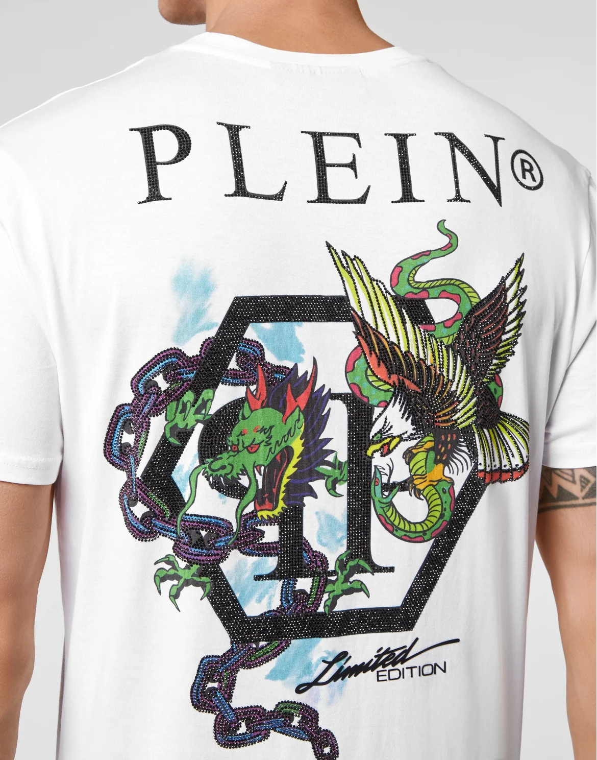 T-shirt Round Neck SS Stones Gothic Plein, цвет: Белый