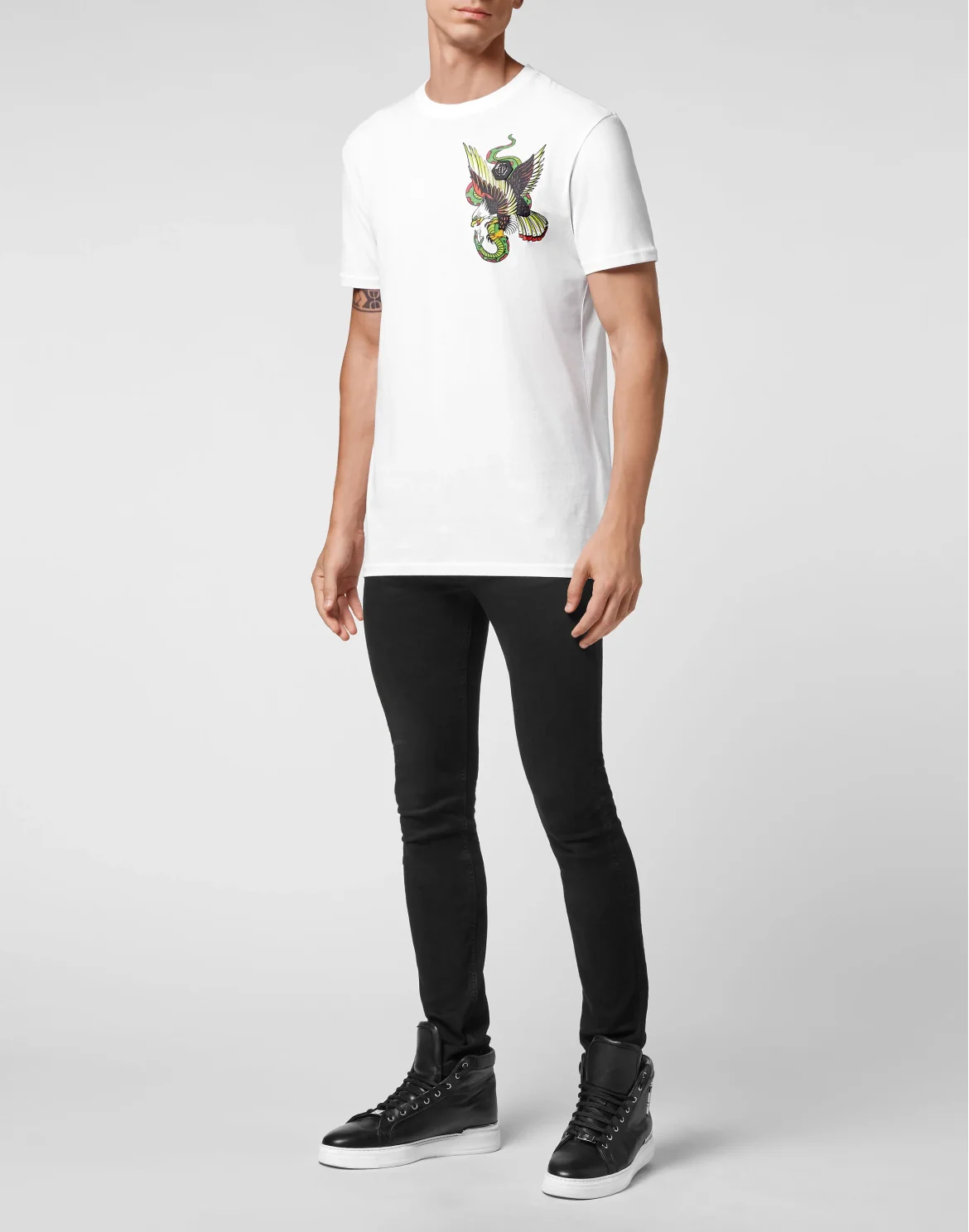 T-shirt Round Neck SS Stones Gothic Plein, цвет: Белый