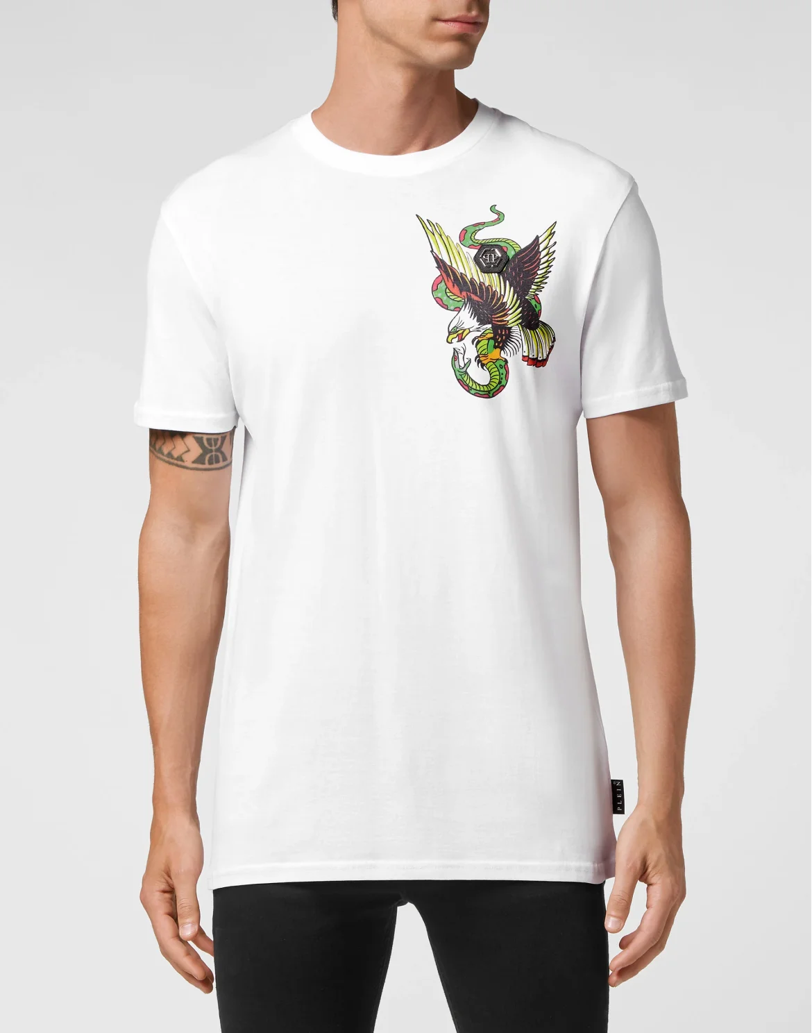 T-shirt Round Neck SS Stones Gothic Plein, цвет: Белый