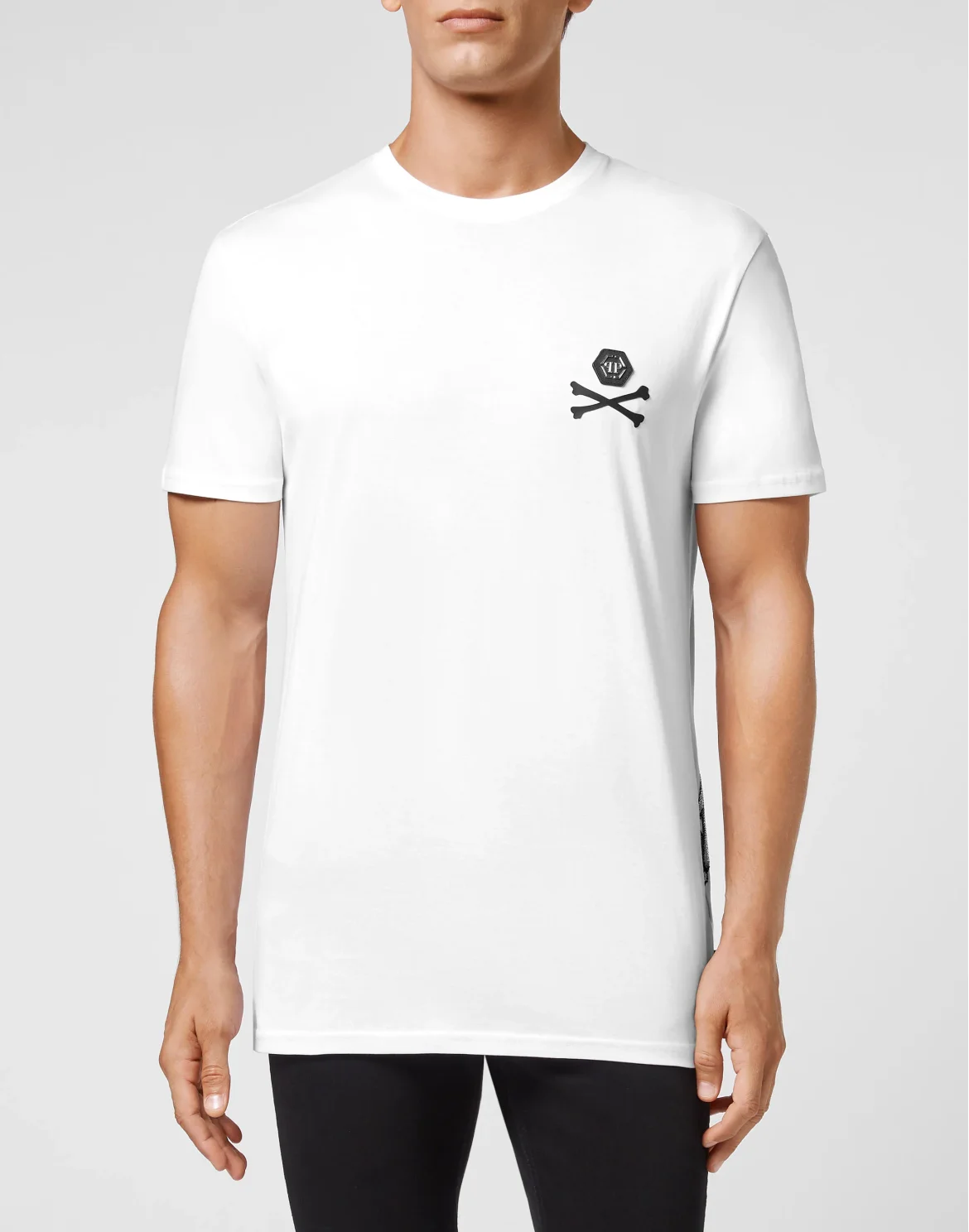 T-shirt Round Neck SS Skeleton with Crystals, цвет: Белый
