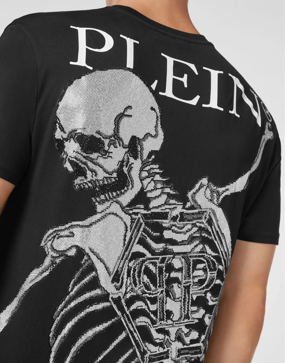 T-shirt Round Neck SS Skeleton with Crystals, цвет: Черный