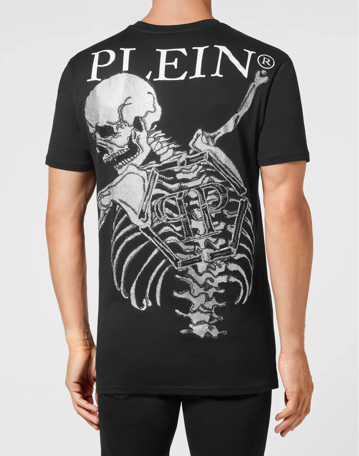 T-shirt Round Neck SS Skeleton with Crystals, цвет: Черный