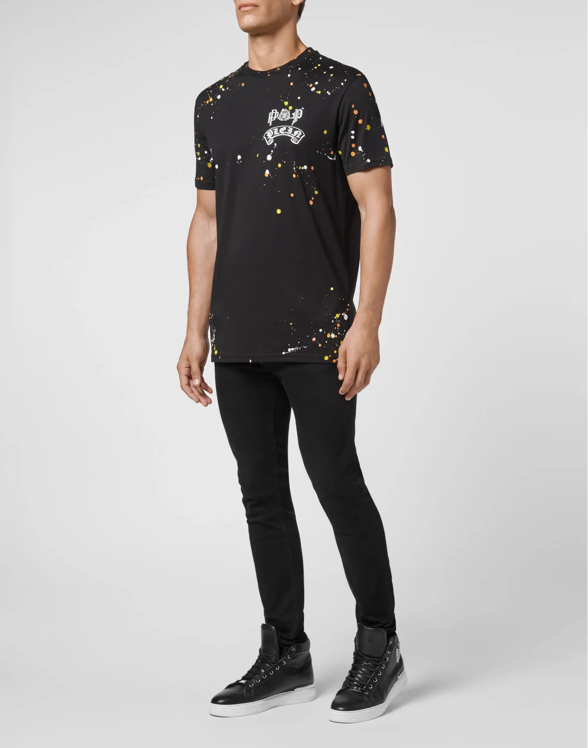 T-shirt Round Neck SS Stones LA fingers, цвет: Черный