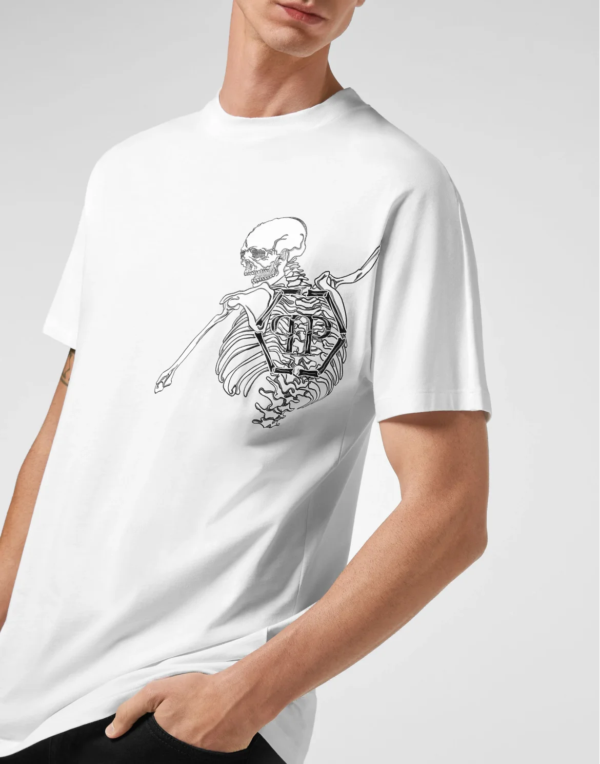Jersey T-shirt Round Neck SS Skeleton, цвет: Белый