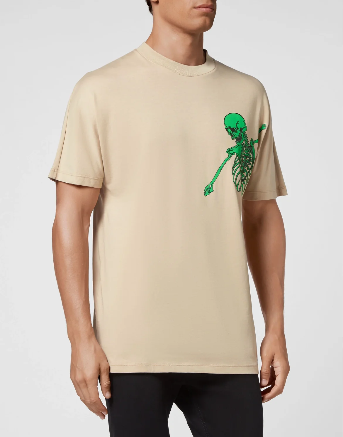 Jersey T-shirt Round Neck SS Skeleton, цвет: Бежевый
