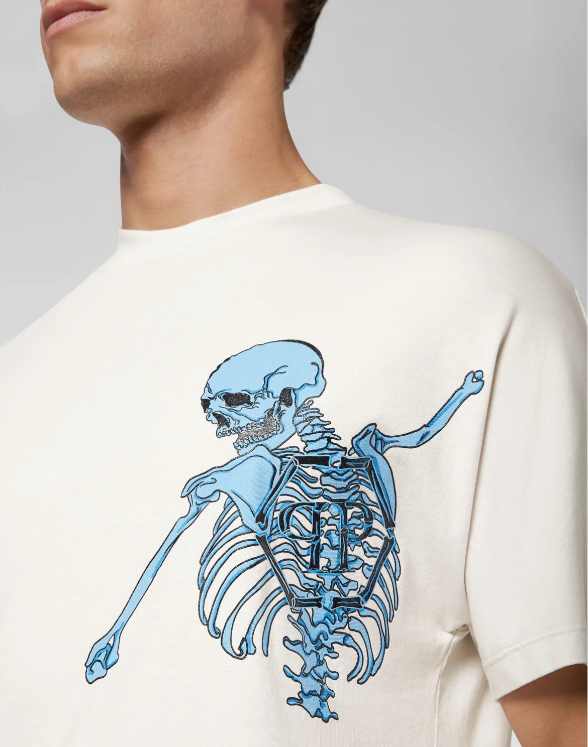 Jersey T-shirt Round Neck SS Skeleton, цвет: Бежевый