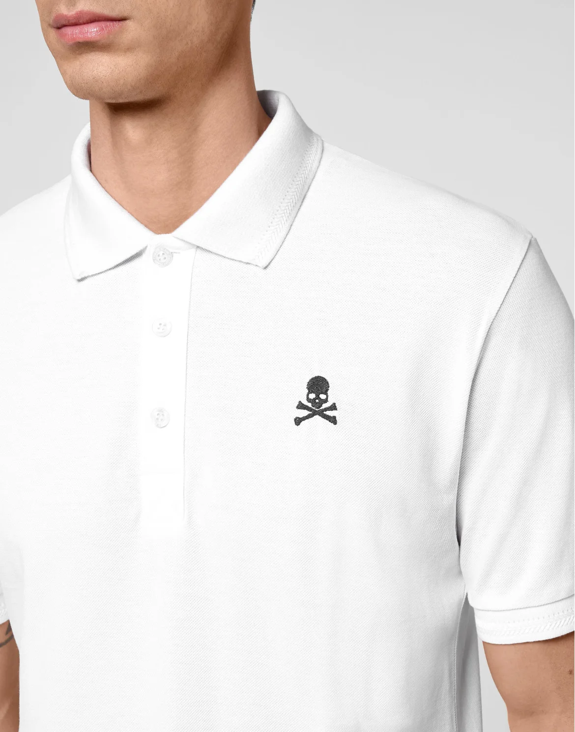 Slim Fit Polo shirt SS Gothic Plein, цвет: Белый
