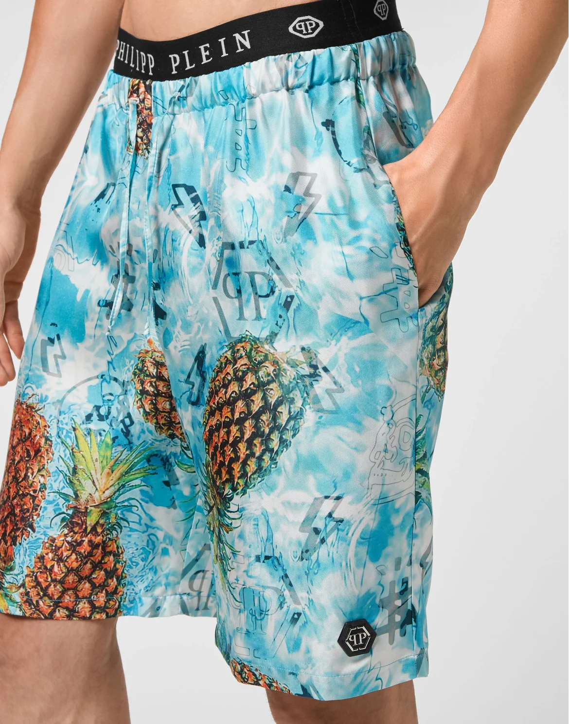 Silk Shorts Pineapple Skies, цвет: Голубой