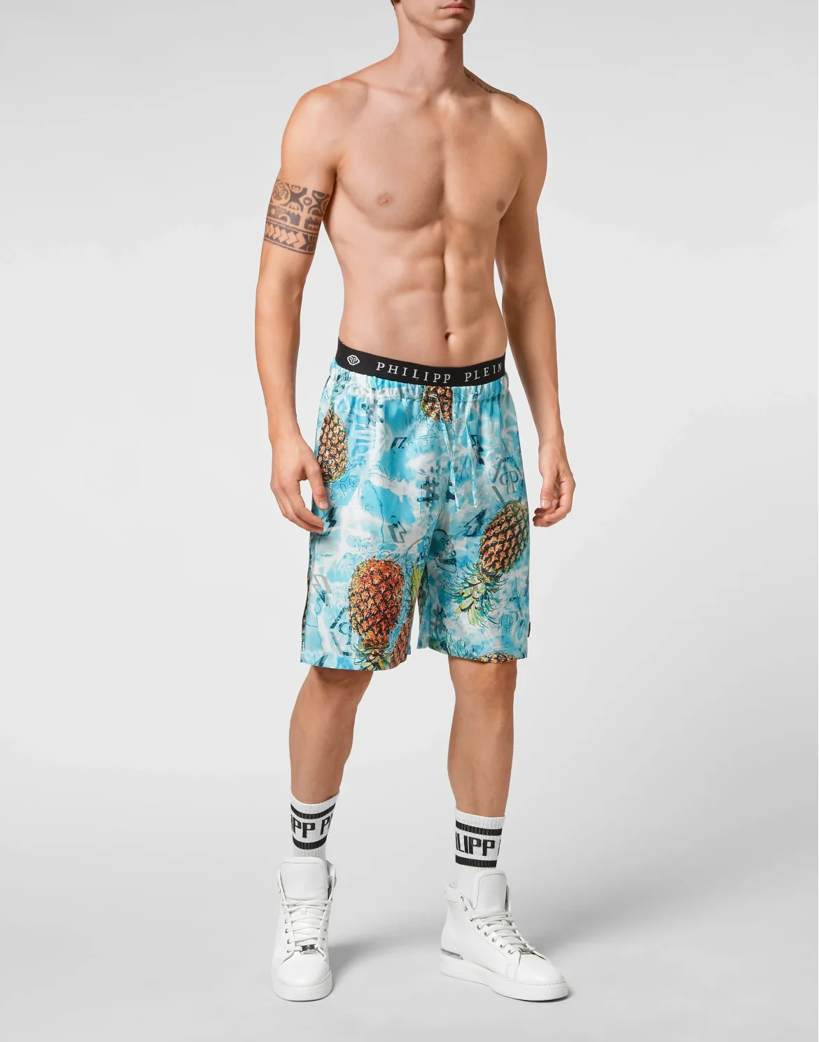 Silk Shorts Pineapple Skies, цвет: Голубой