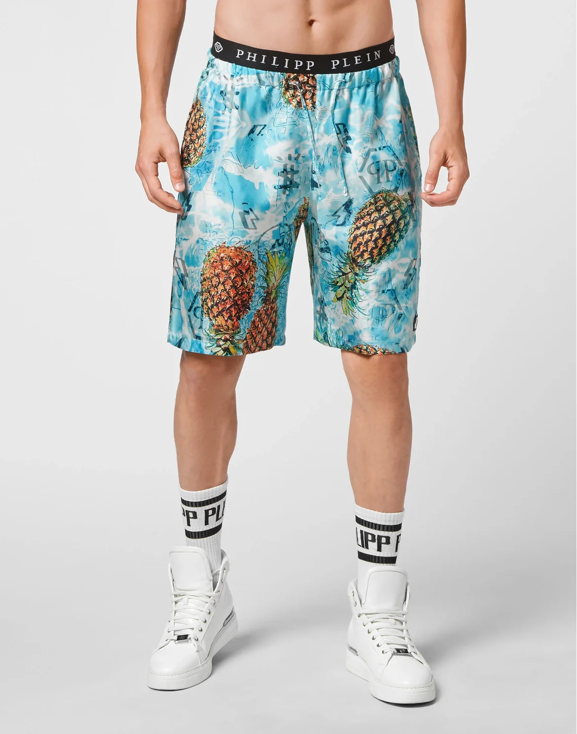 Silk Shorts Pineapple Skies, цвет: Голубой