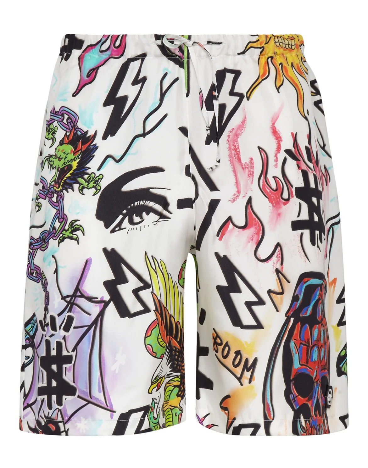 Silk Shorts Tattoo Monogram, цвет: Белый