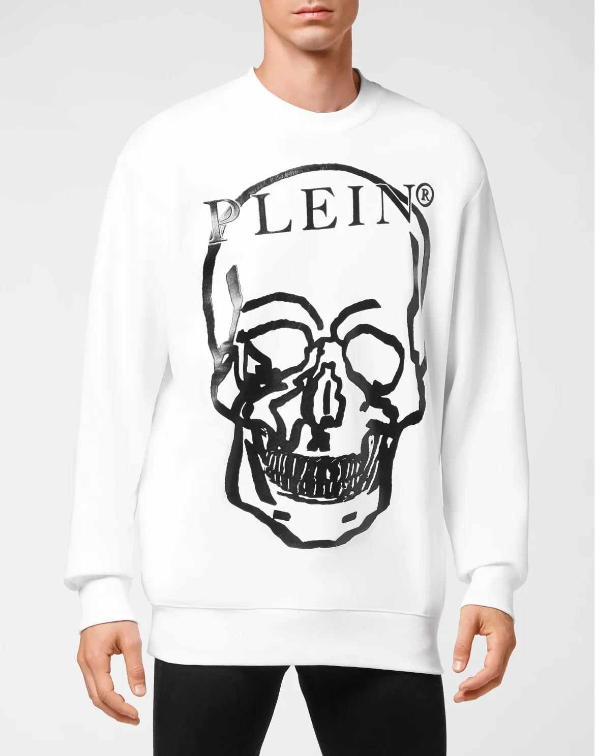 Sweatshirt LS Skull and Plein, цвет: Белый
