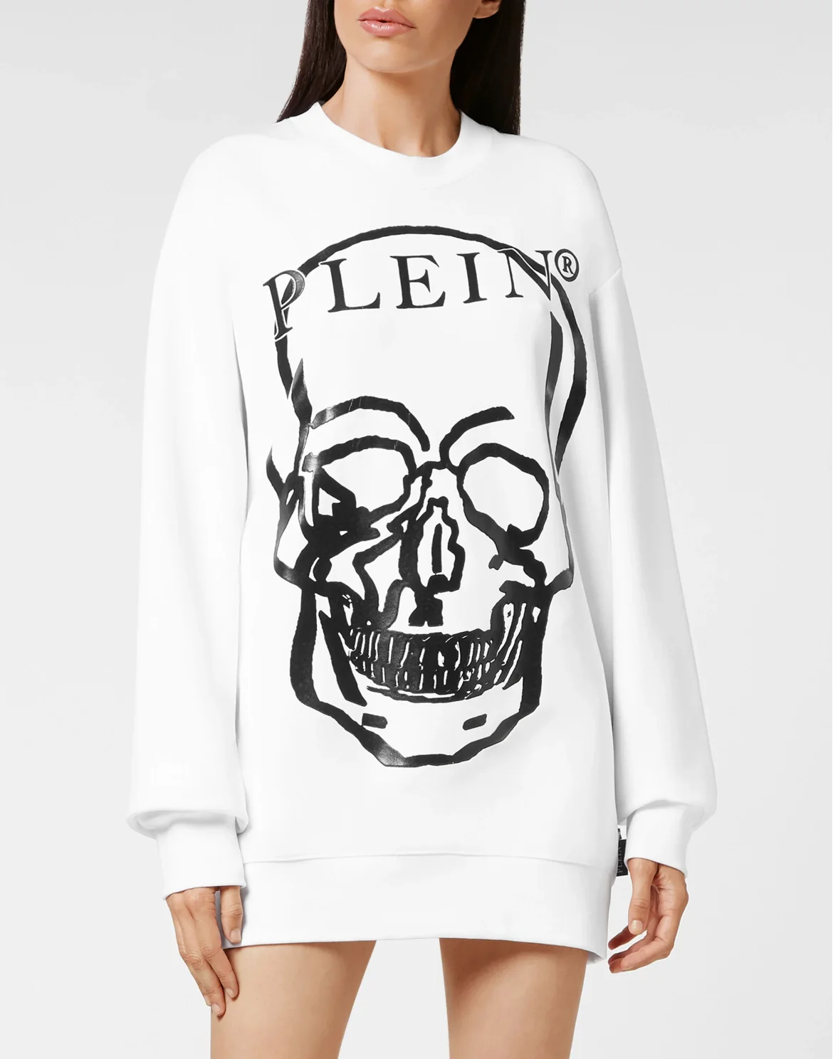 Sweatshirt LS Skull and Plein, цвет: Белый
