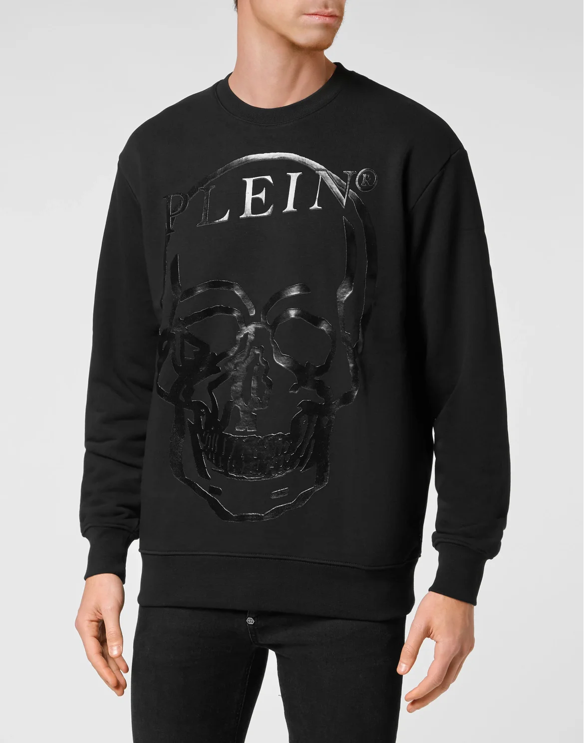 Sweatshirt LS Skull and Plein, цвет: Черный