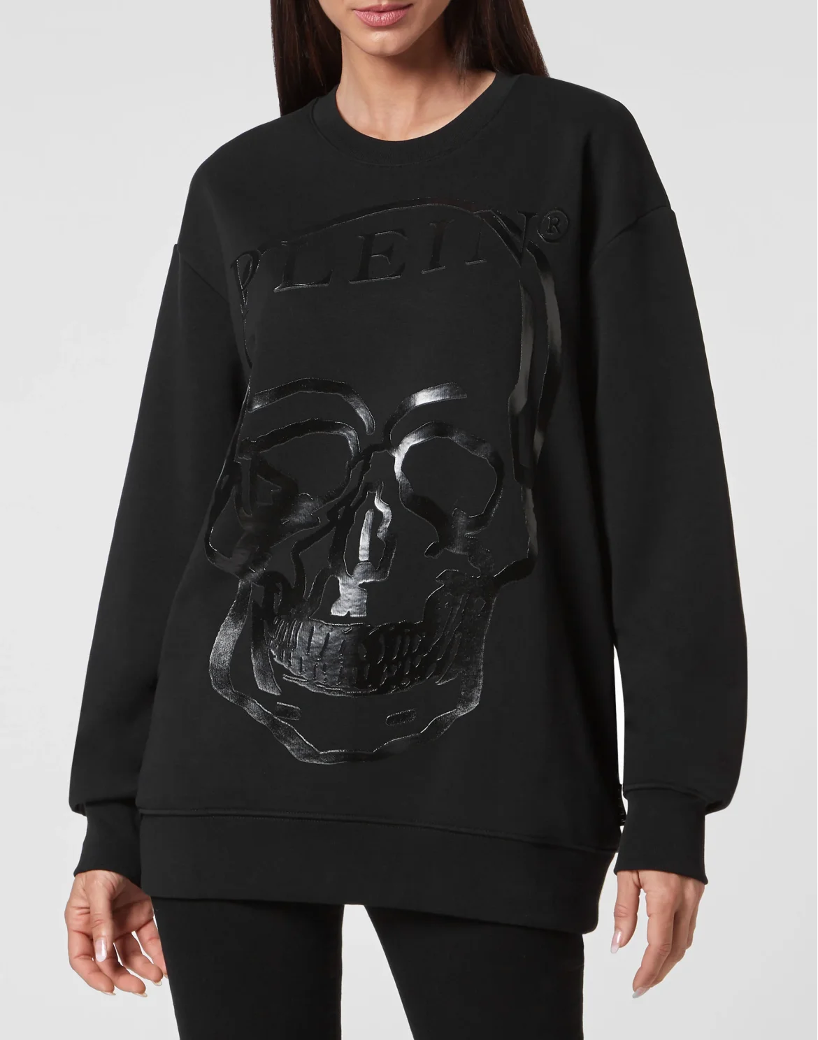 Sweatshirt LS Skull and Plein, цвет: Черный