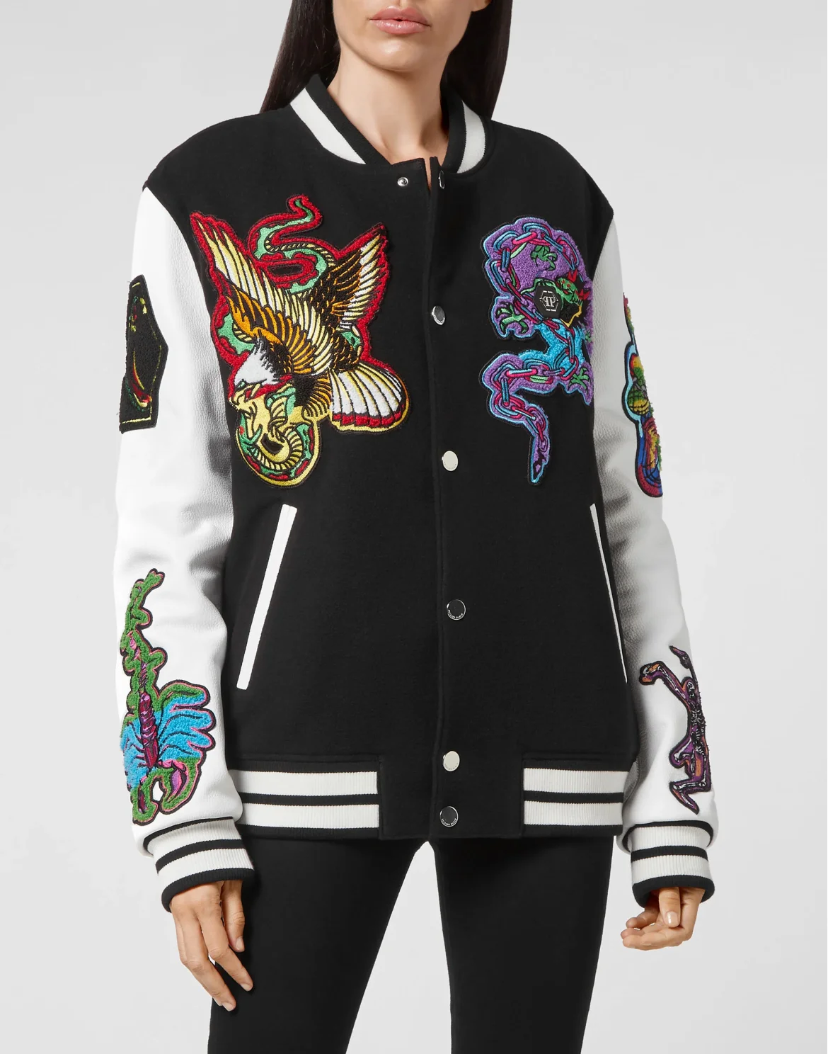 College Bomber Leather sleeves Tattoo Patches, цвет: Черный