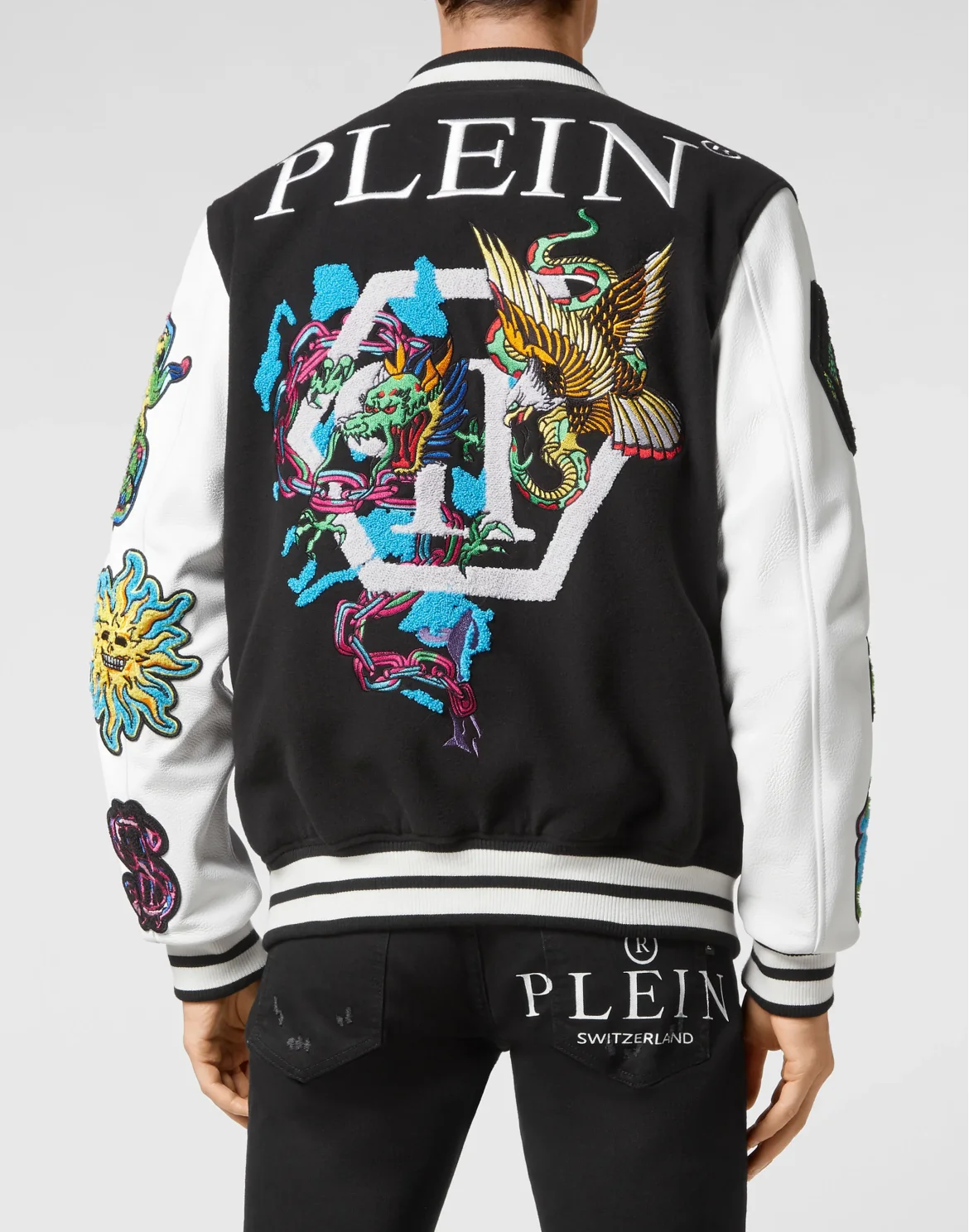 College Bomber Leather sleeves Tattoo Patches, цвет: Черный