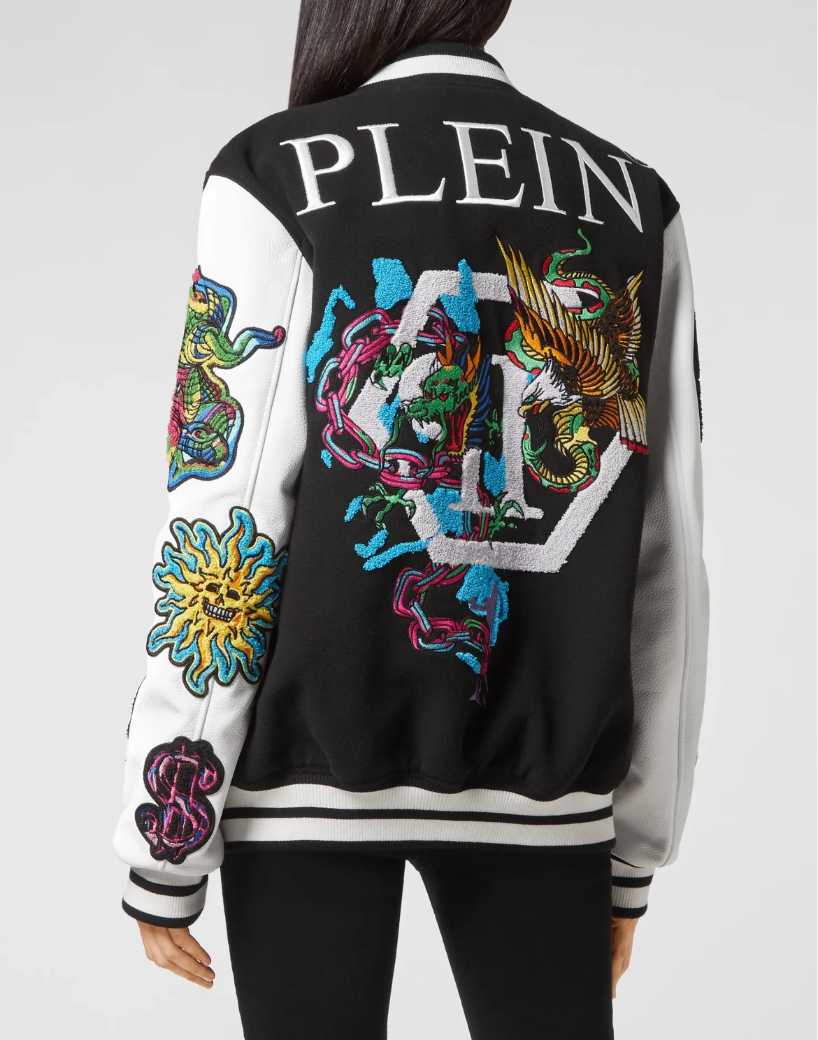 College Bomber Leather sleeves Tattoo Patches, цвет: Черный