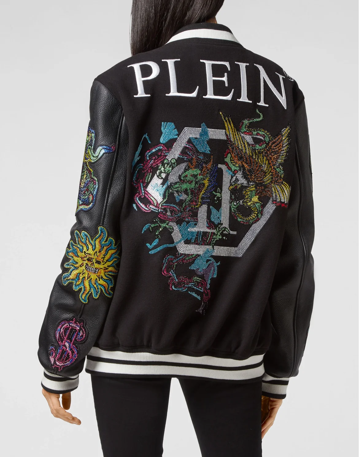 College Bomber Leather sleeves Tattoo Patches, цвет: Черный