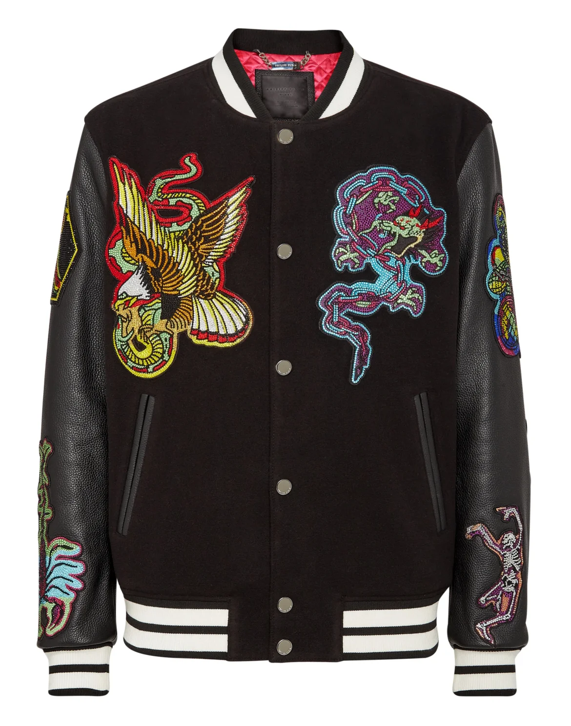 College Bomber Leather sleeves Tattoo Patches, цвет: Черный