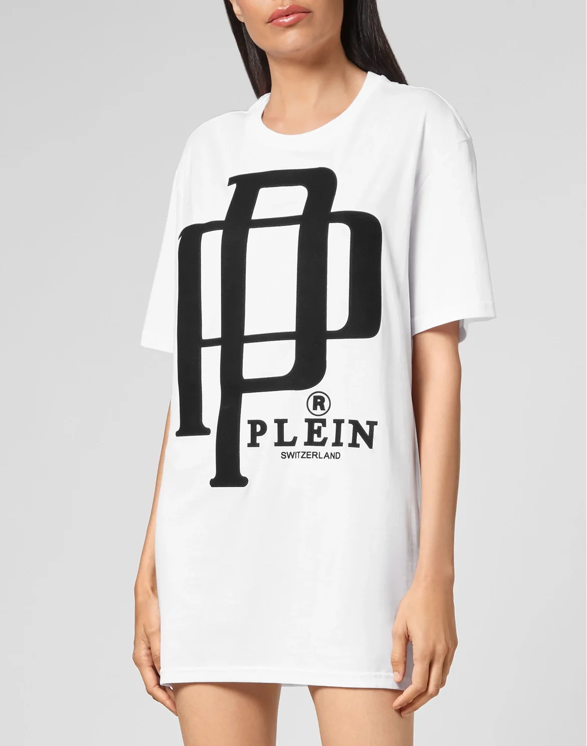 T-shirt Round Neck SS Flock print, цвет: Белый
