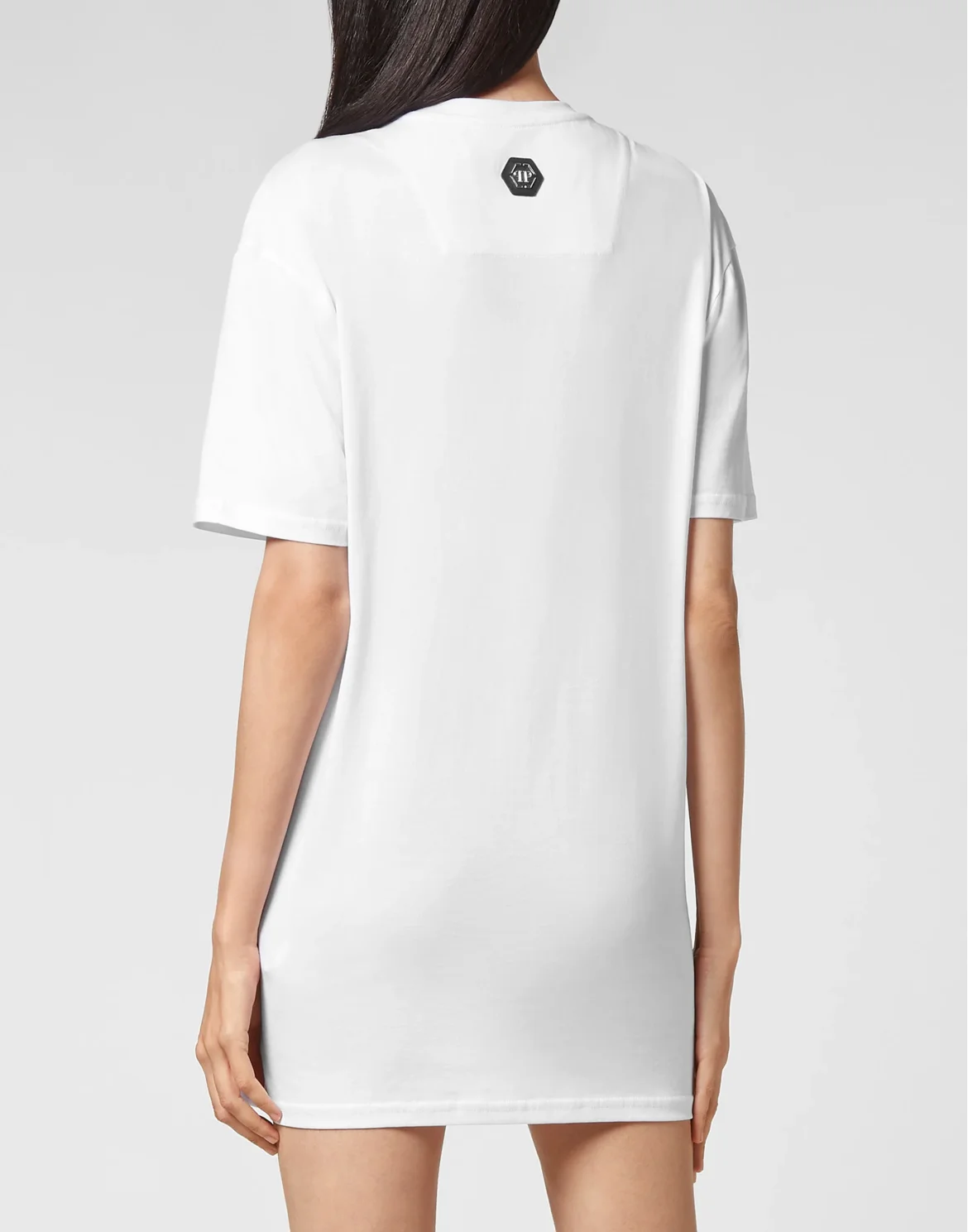 T-shirt Round Neck SS Skull and Plein with Crystals, цвет: Белый
