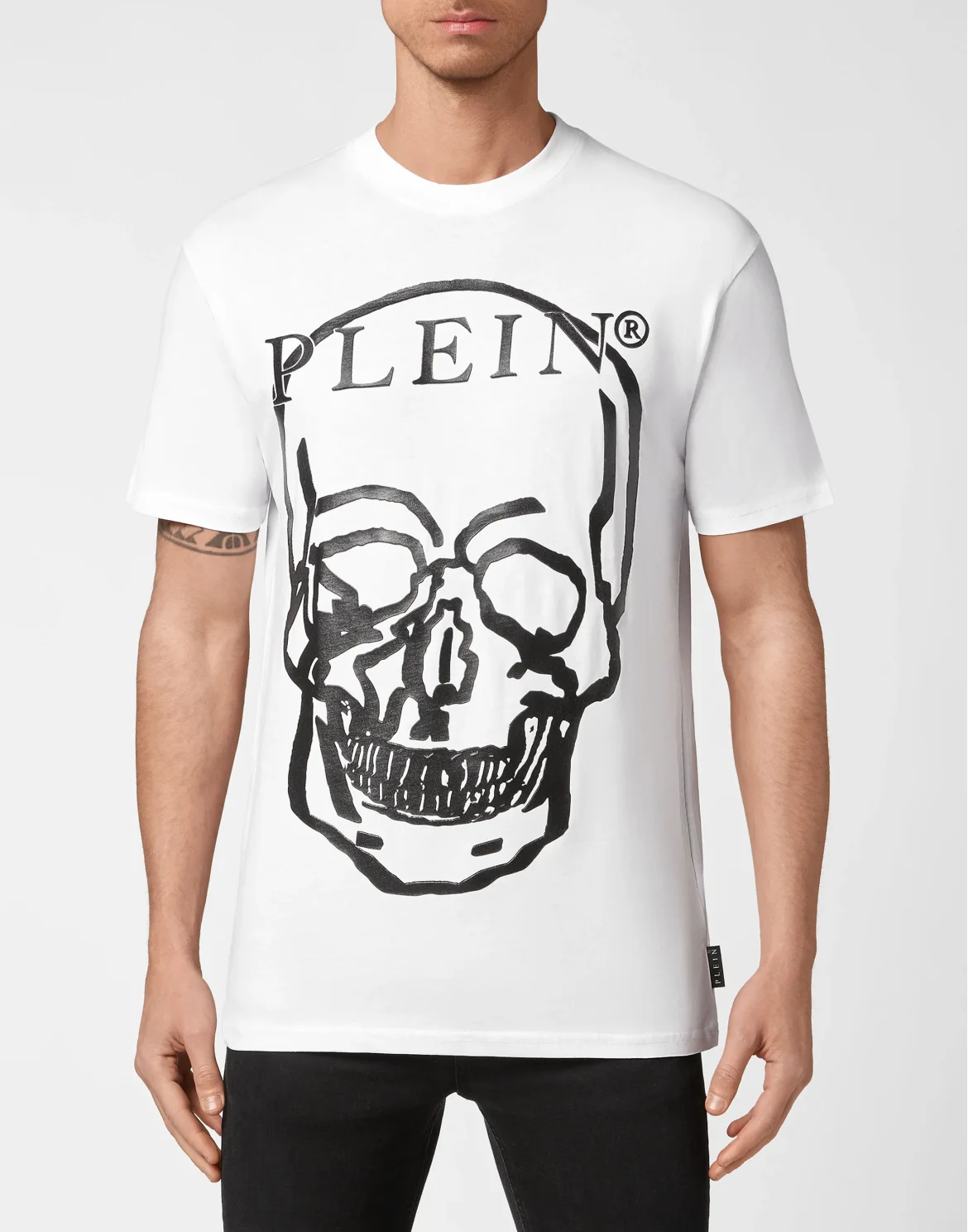 Jersey T-shirt Round Neck SS Skull and Plein, цвет: Белый