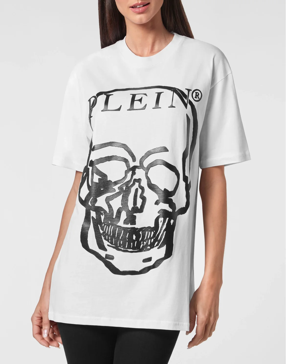 Jersey T-shirt Round Neck SS Skull and Plein, цвет: Белый