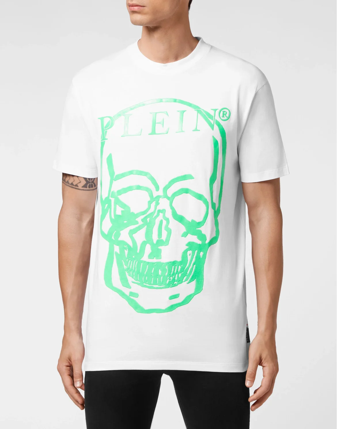 Jersey T-shirt Round Neck SS Skull and Plein, цвет: Белый