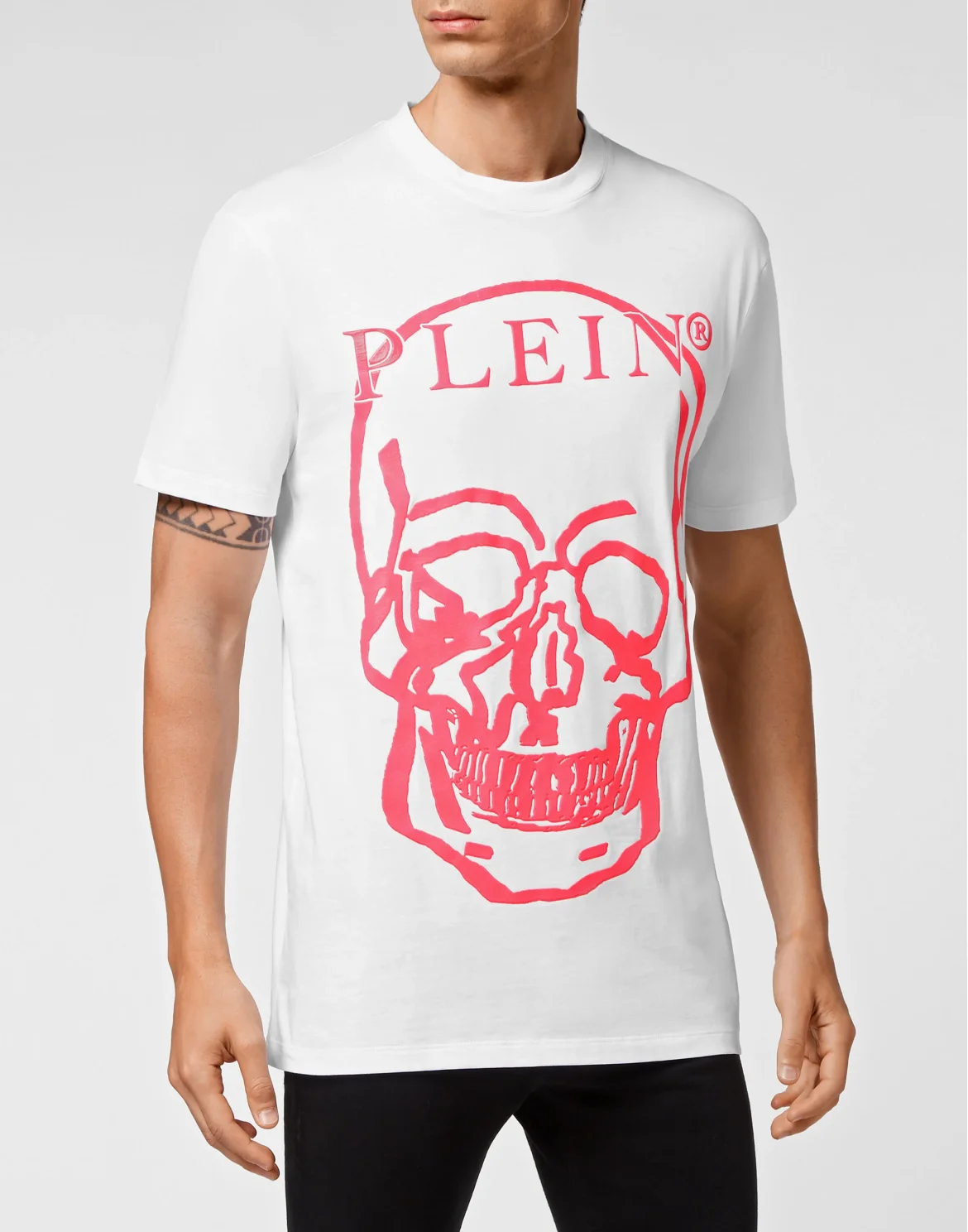 Jersey T-shirt Round Neck SS Skull and Plein, цвет: Белый