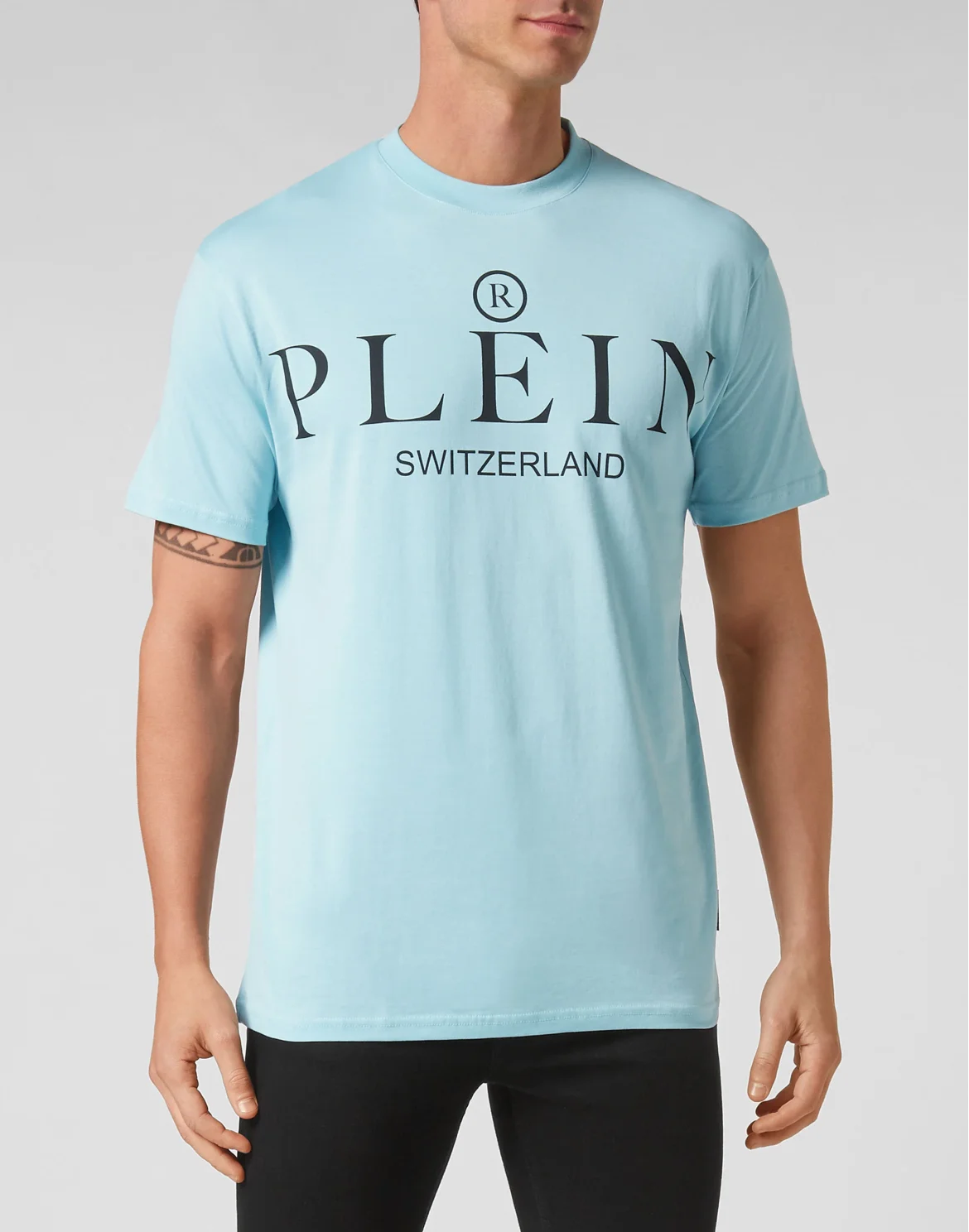 Jersey T-shirt Round Neck SS Iconic Plein, цвет: Голубой