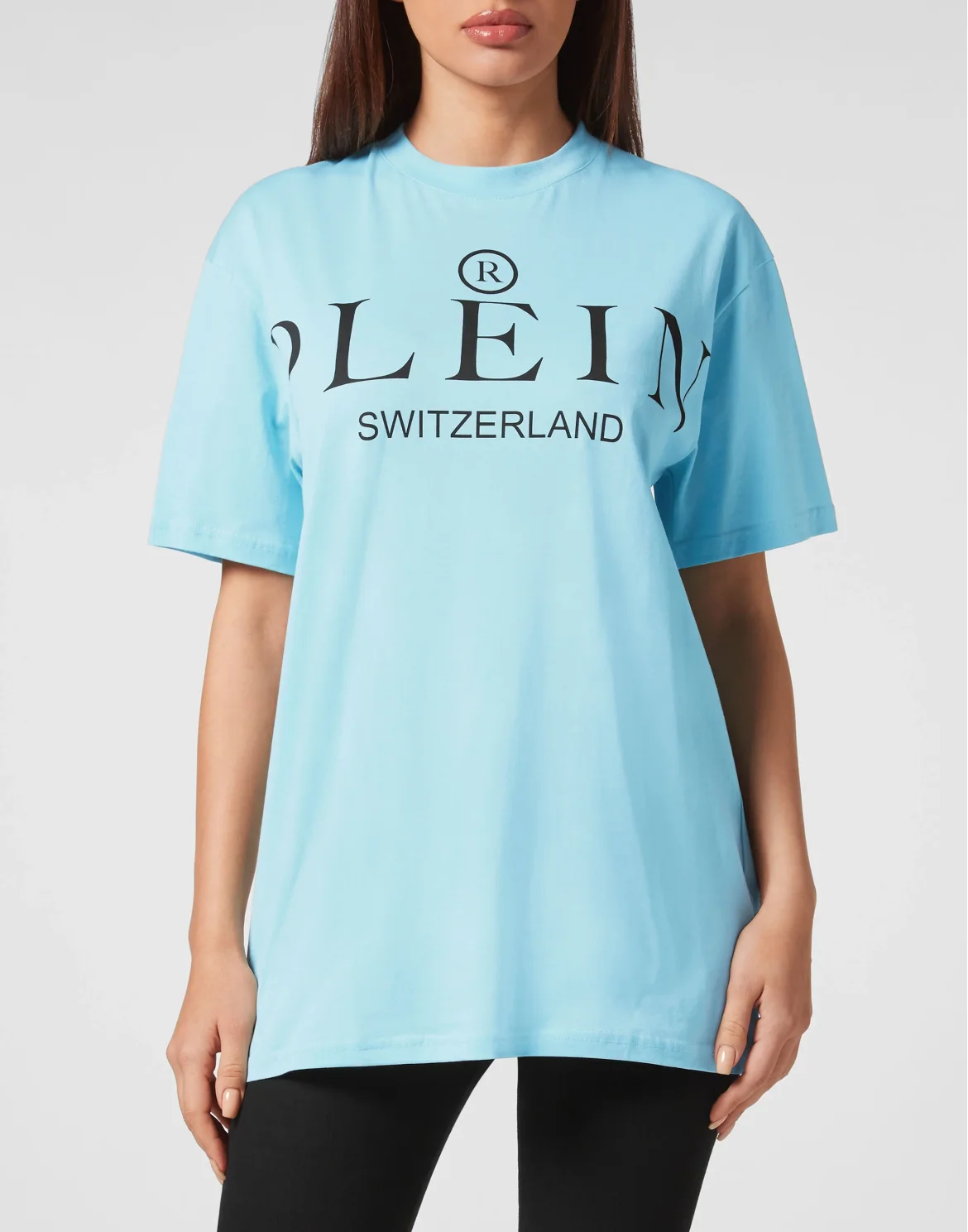 Jersey T-shirt Round Neck SS Iconic Plein, цвет: Голубой