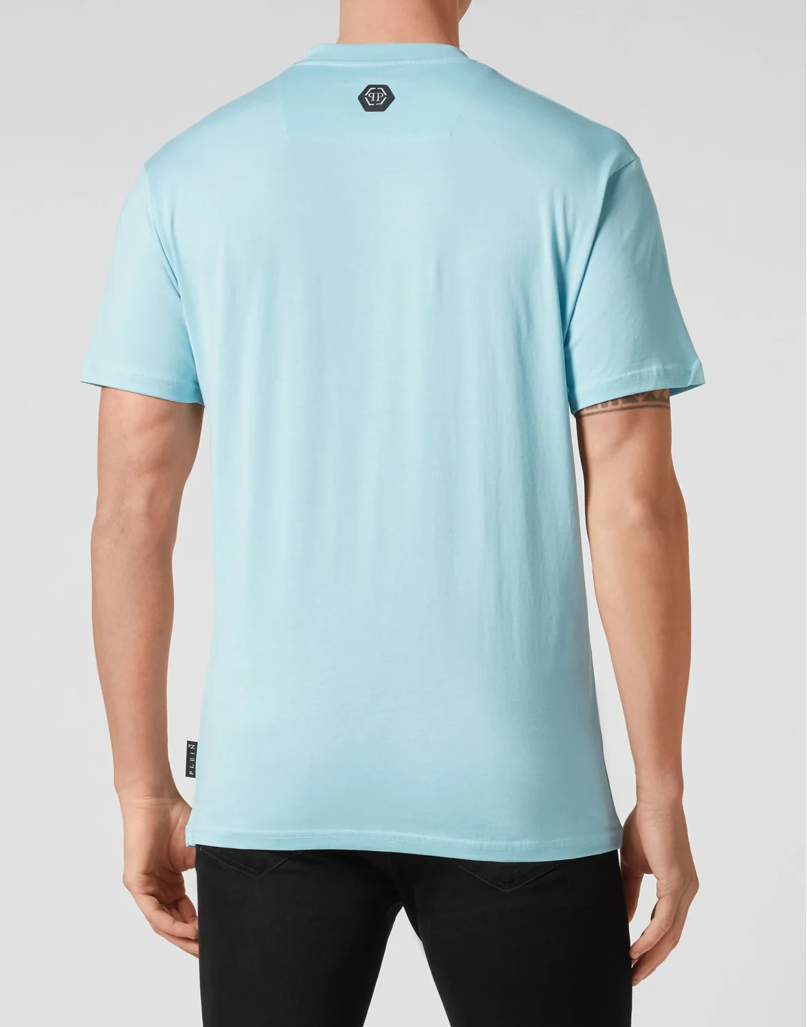 Jersey T-shirt Round Neck SS Iconic Plein, цвет: Голубой