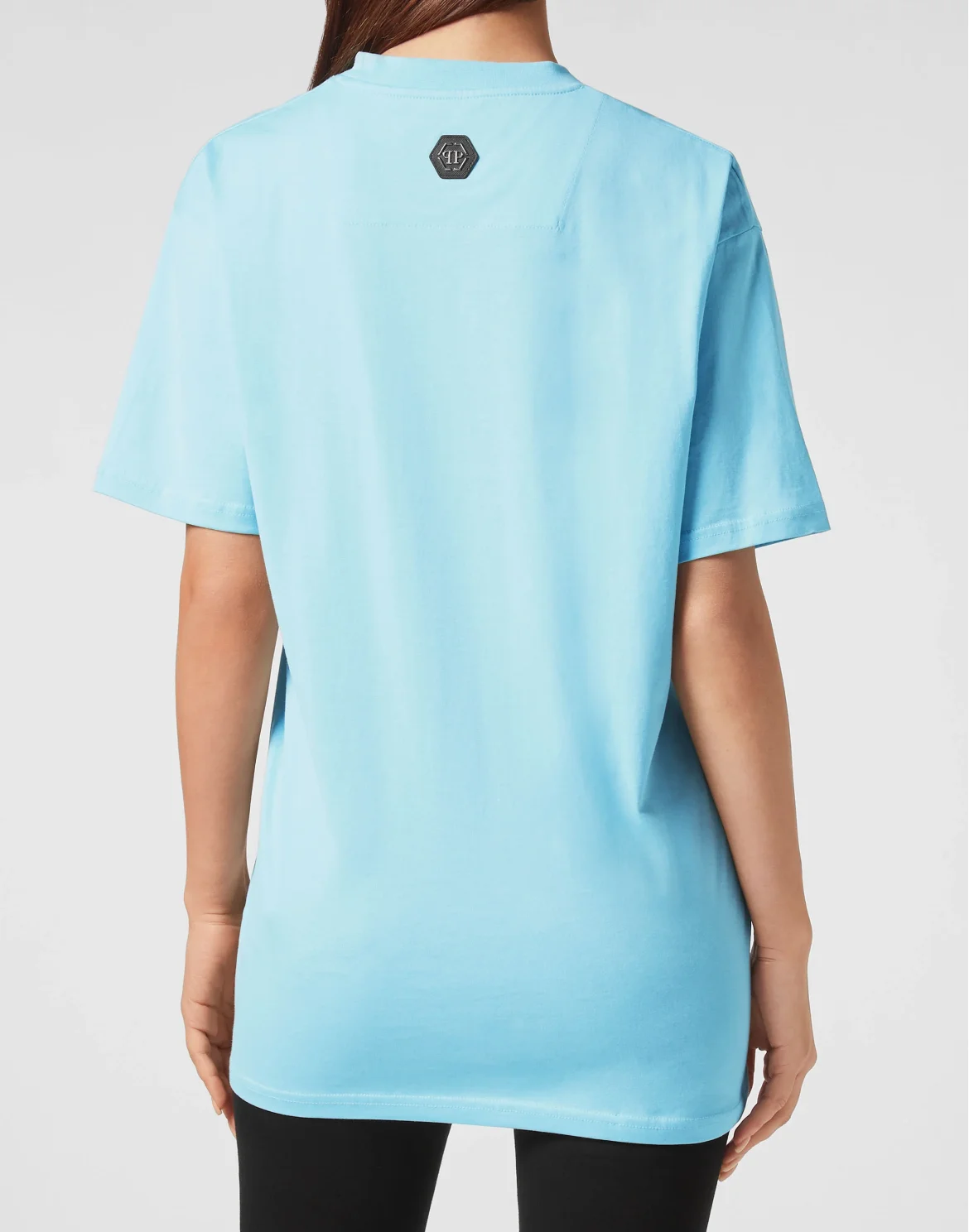 Jersey T-shirt Round Neck SS Iconic Plein, цвет: Голубой