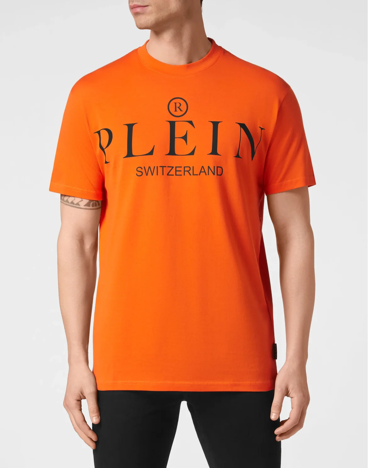 Jersey T-shirt Round Neck SS Iconic Plein, цвет: Оранжевый