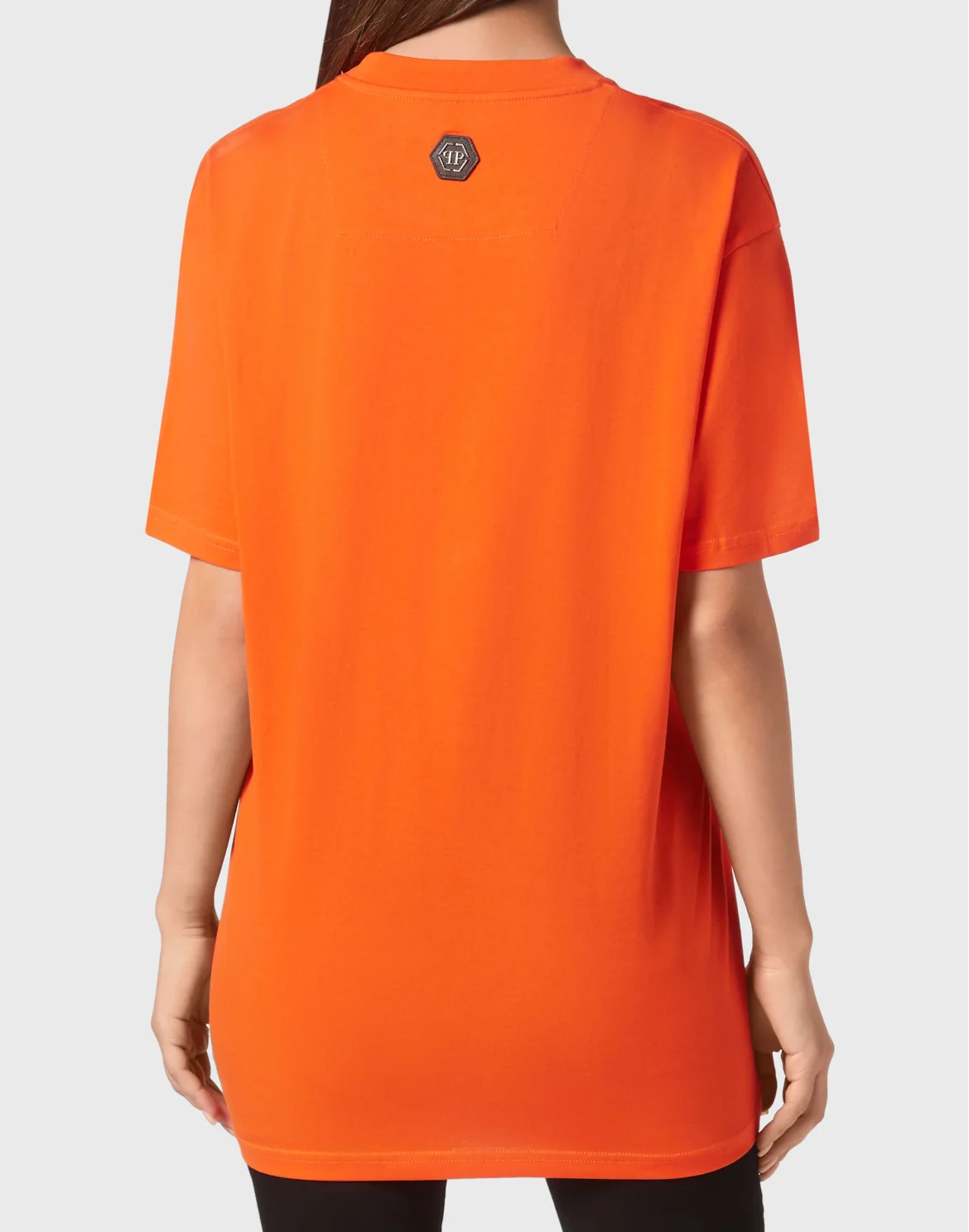 Jersey T-shirt Round Neck SS Iconic Plein, цвет: Оранжевый