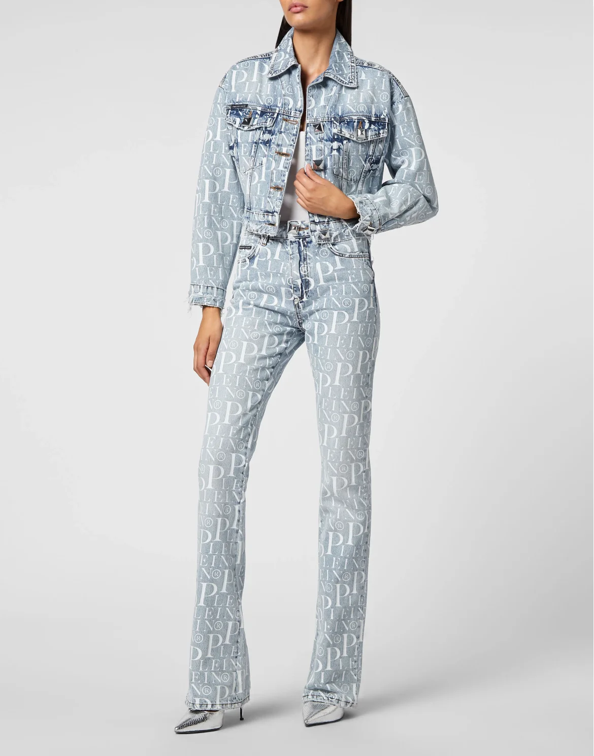 Denim Jacket Cropped Philipp Plein TM, цвет: Синий