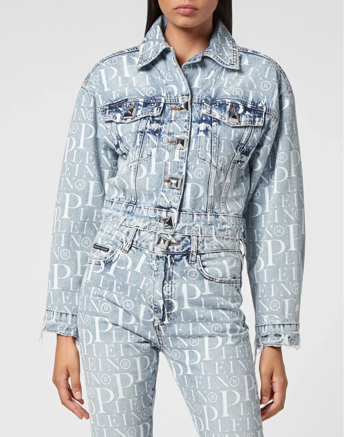 Denim Jacket Cropped Philipp Plein TM, цвет: Синий