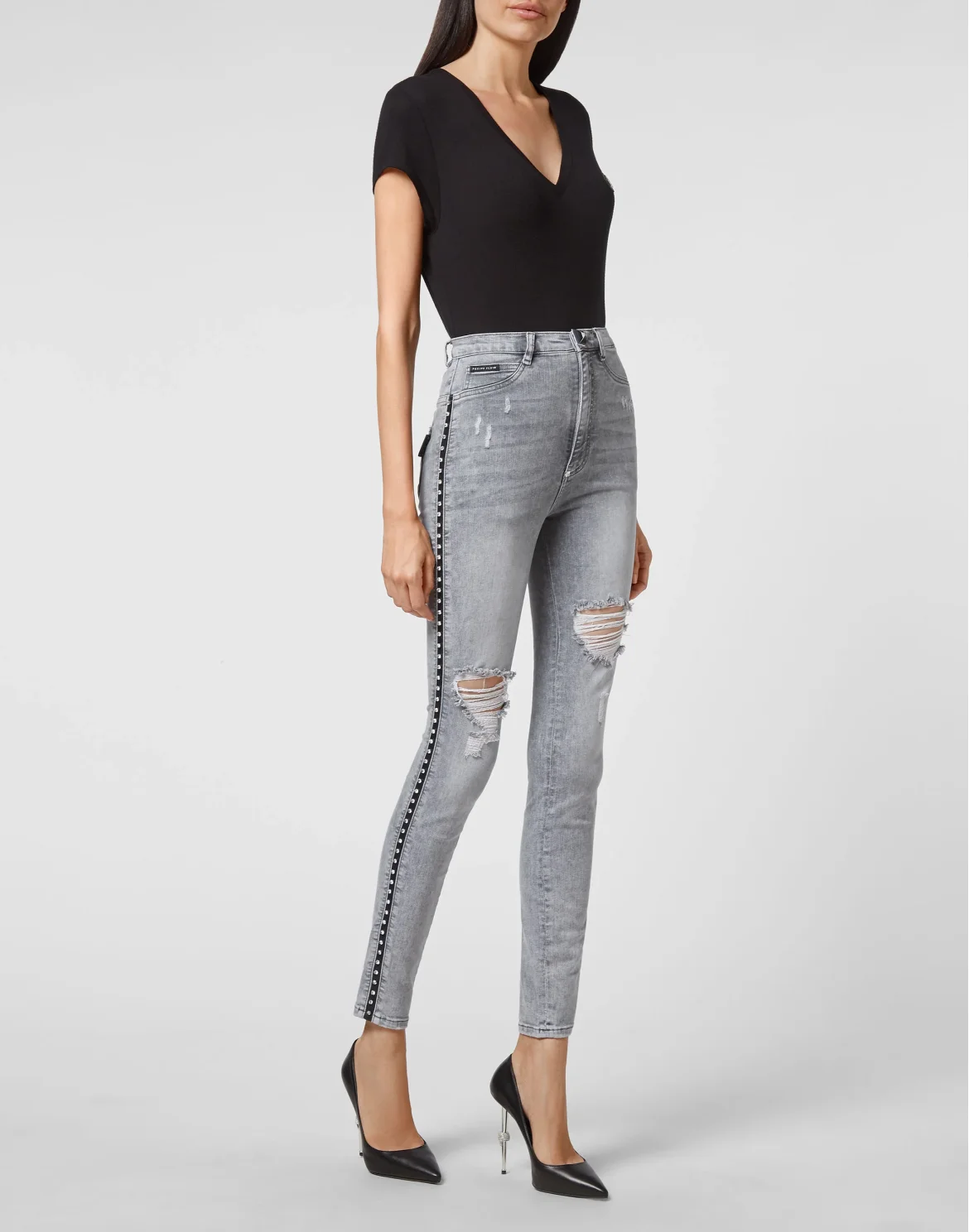 Super High Waist Jegging Stones, цвет: Серый