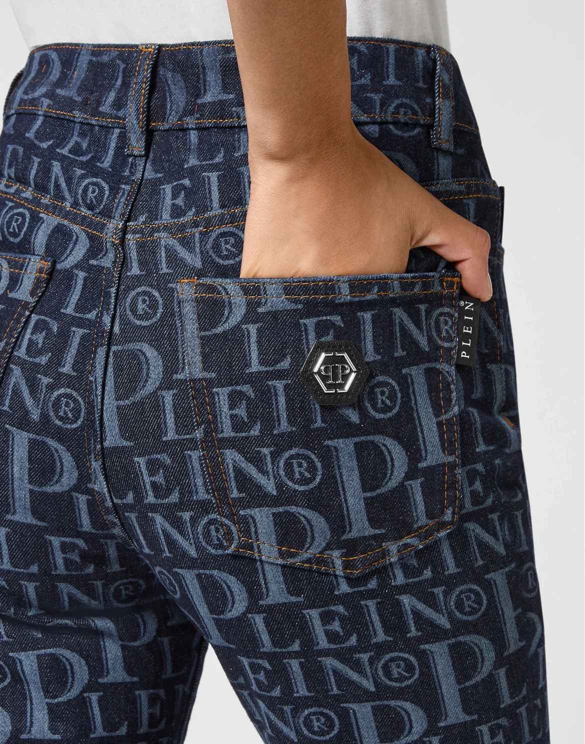 Denim High wasted flare All over PP, цвет: Синий