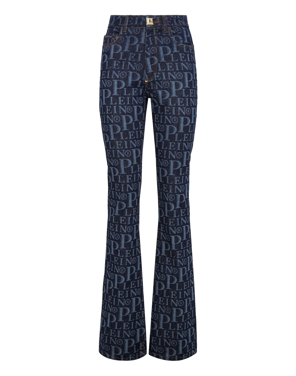 Denim High wasted flare All over PP, цвет: Синий