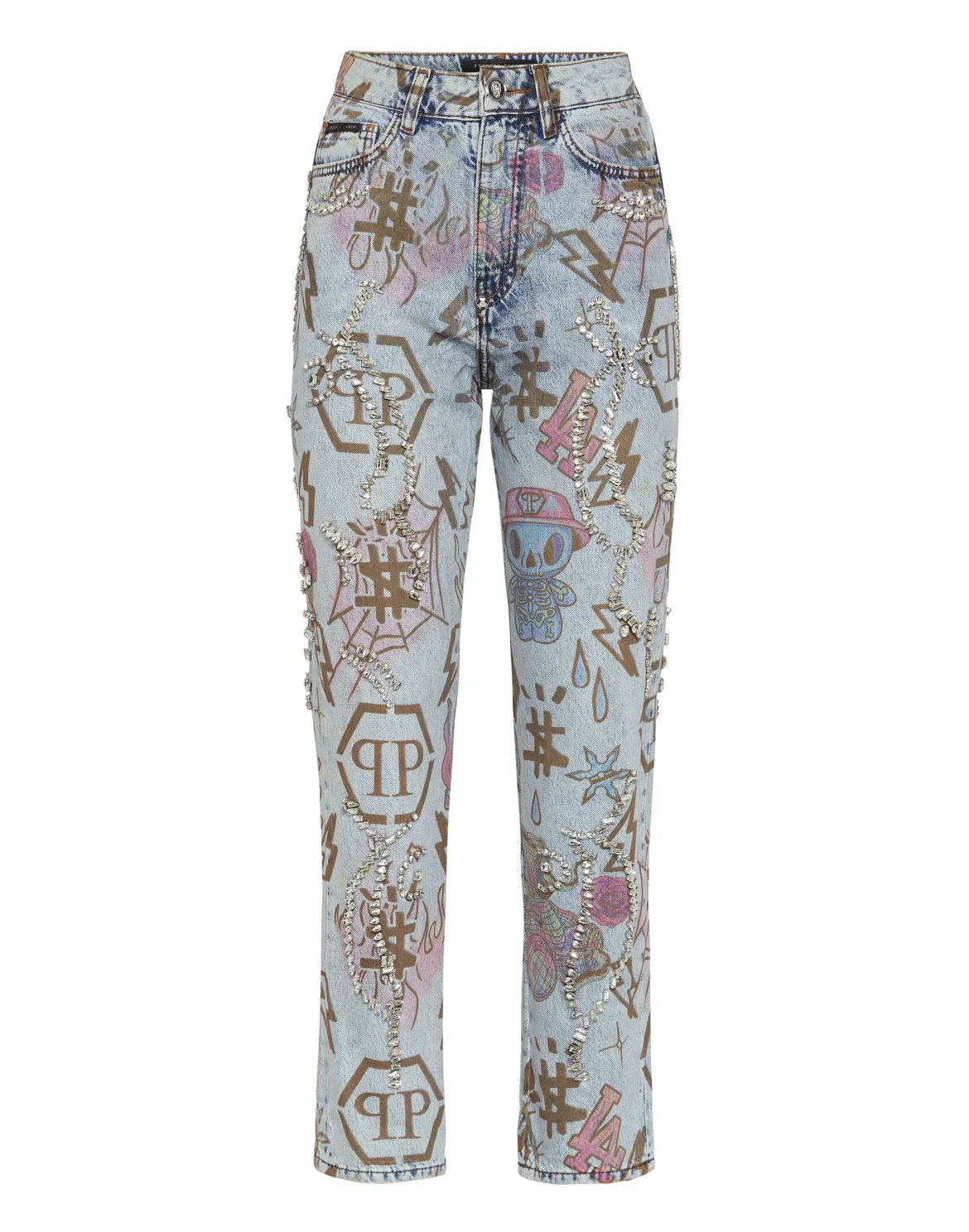 Boyfriend St Tattoo Monogram with Crystals, цвет: Синий