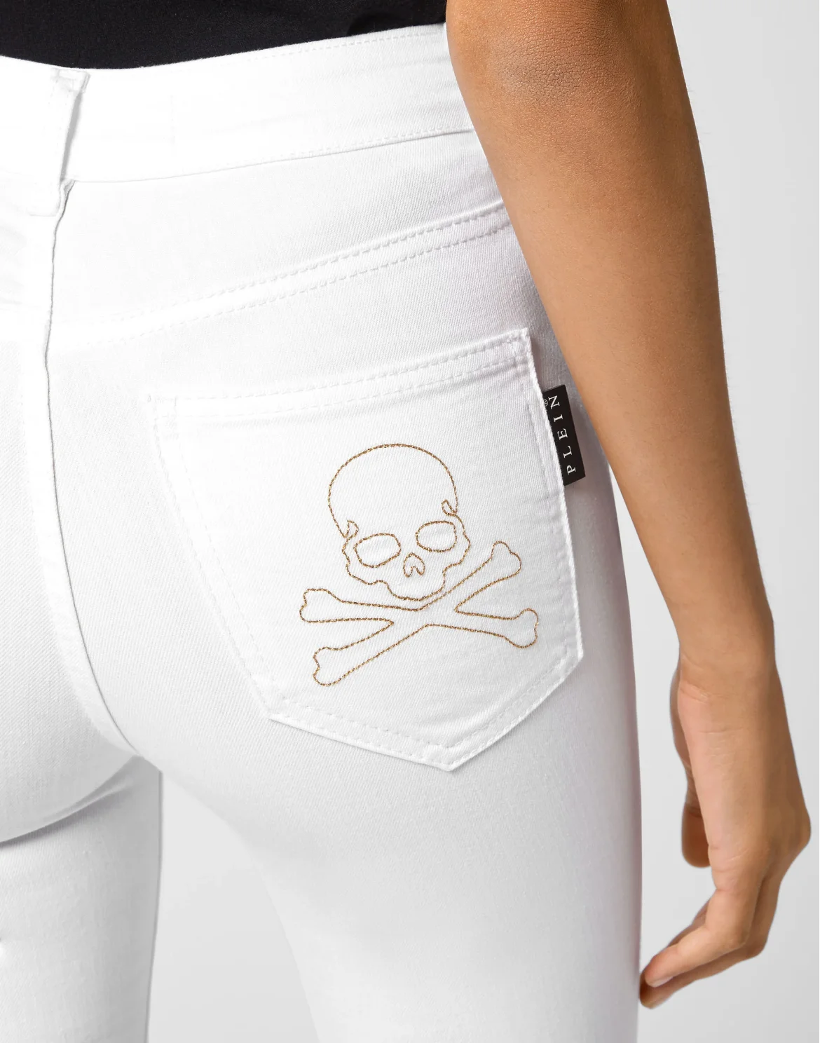 Denim Skinny Trouser  Skull, цвет: Белый