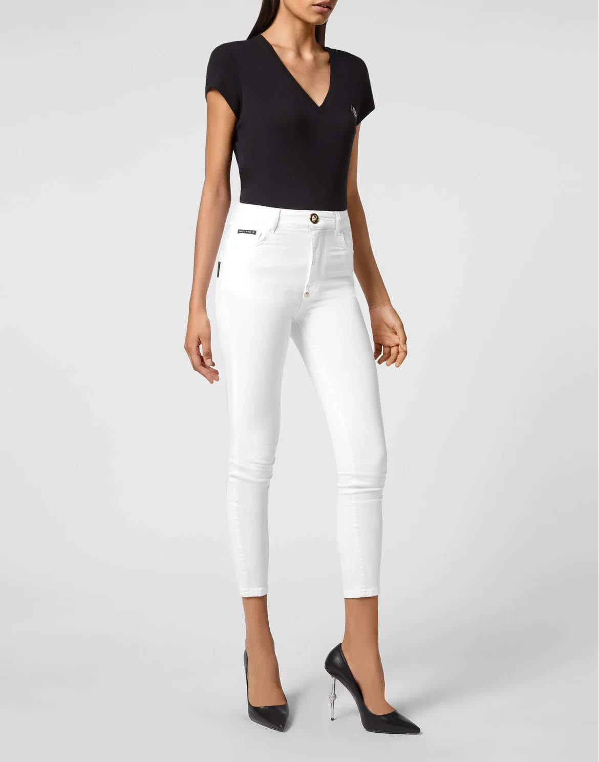 Denim Skinny Trouser  Skull, цвет: Белый