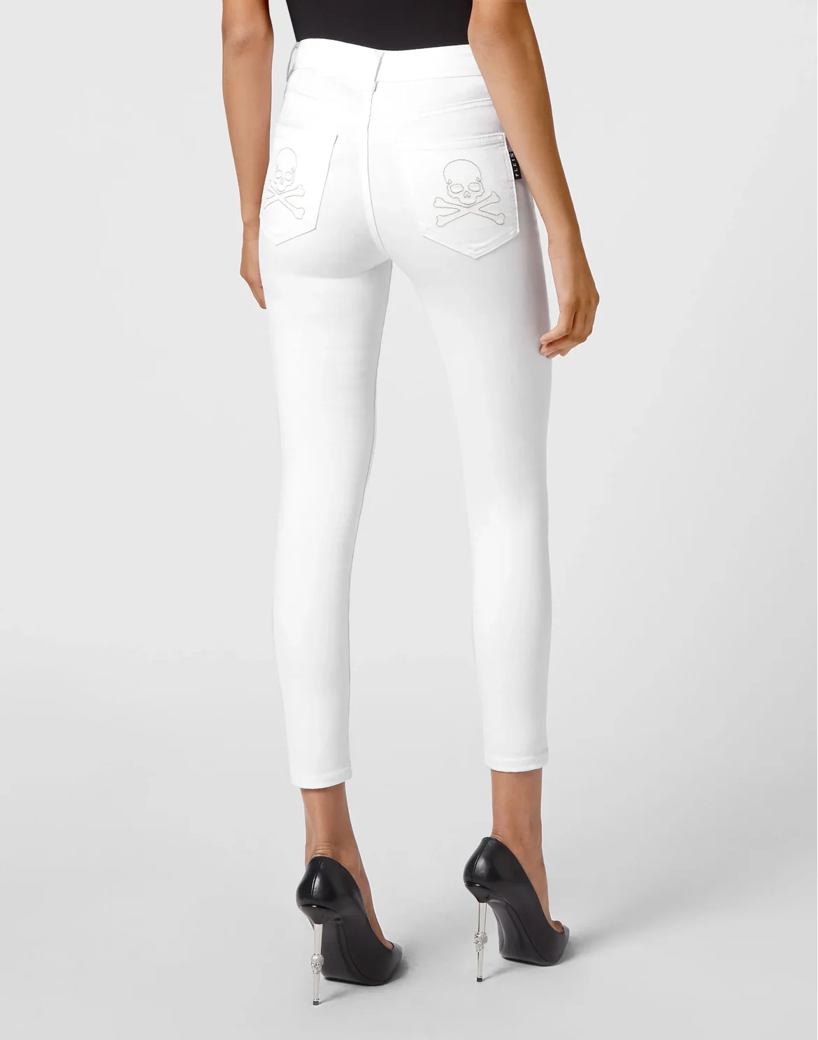 Denim Skinny Trouser  Skull, цвет: Белый