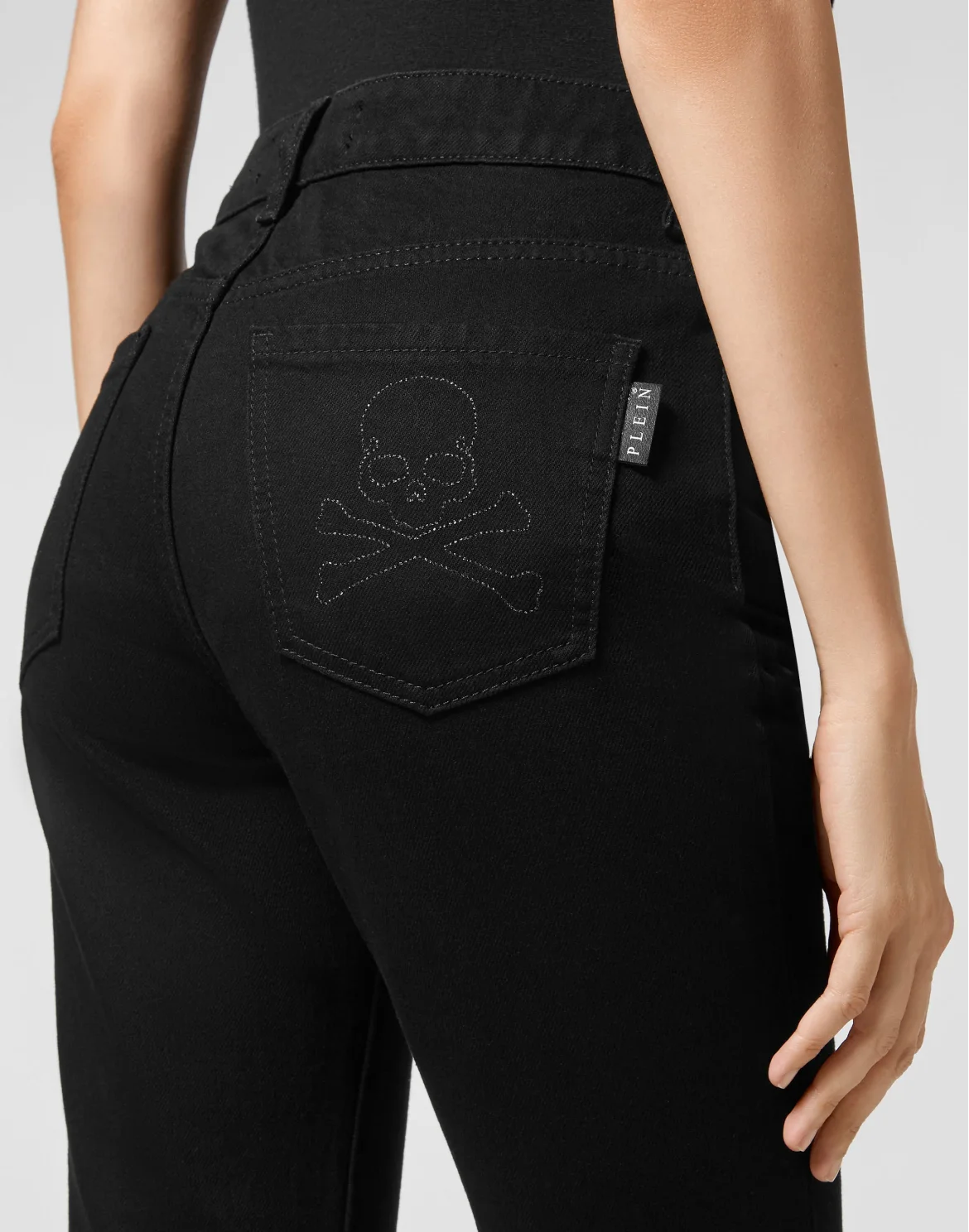 Denim High wasted flare Skull, цвет: Черный